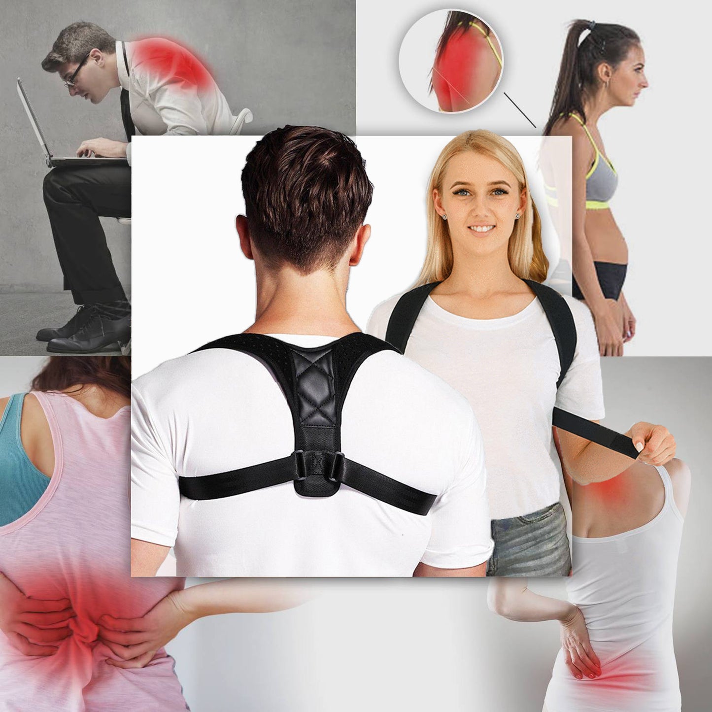 Posture Corrector - Shoulder Support for Women & Men (Adjustable to All Body Sizes)