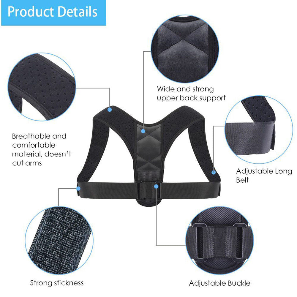 Posture Corrector - Shoulder Support for Women & Men (Adjustable to All Body Sizes)